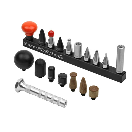 Set 15 threaded tips and 2 extenders and Aluminum Knock Down Tip - Fast PDR Tools