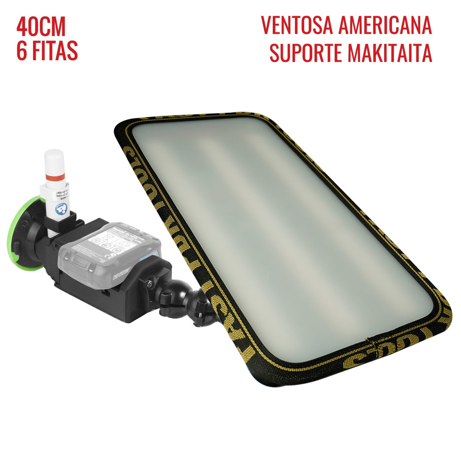 Street PRO Light 40cm - 6 Strips 12V Makita Battery Support with small suction cup - Fast PDR Tools