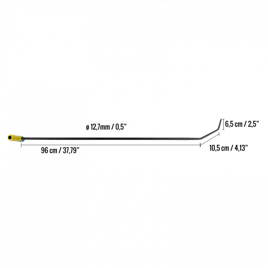 TDDE120 - Alavanca - 120cm x 12.7mm - Ponta espatulada - 2 dobras