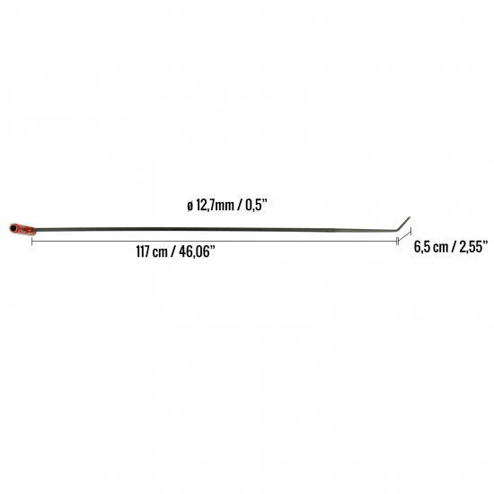 TDE130 - Alavanca - 130cm x 12.7mm com ponta espatulada 45º - 1 dobra