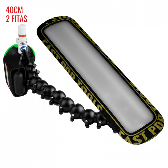 Luminária Slim PRO Light (40 cm) 2 fitas com ventosa americana, bateria e suporte lateral Luminária Slim PRO Light (40 cm) 2 fitas com ventosa americana, bateria e suporte lateral