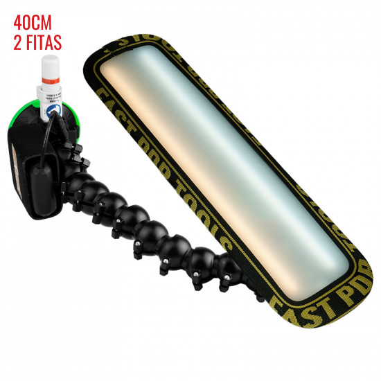 Luminária Slim PRO Light (40 cm) 2 fitas com ventosa americana, bateria e suporte lateral Luminária Slim PRO Light (40 cm) 2 fitas com ventosa americana, bateria e suporte lateral