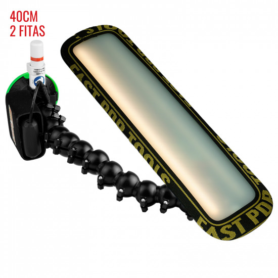 Luminária Slim PRO Light (40 cm) 2 fitas com ventosa americana, bateria e suporte lateral Luminária Slim PRO Light (40 cm) 2 fitas com ventosa americana, bateria e suporte lateral
