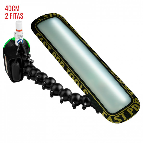 Luminária Slim PRO Light (40 cm) 2 fitas com ventosa americana, bateria e suporte lateral Luminária Slim PRO Light (40 cm) 2 fitas com ventosa americana, bateria e suporte lateral