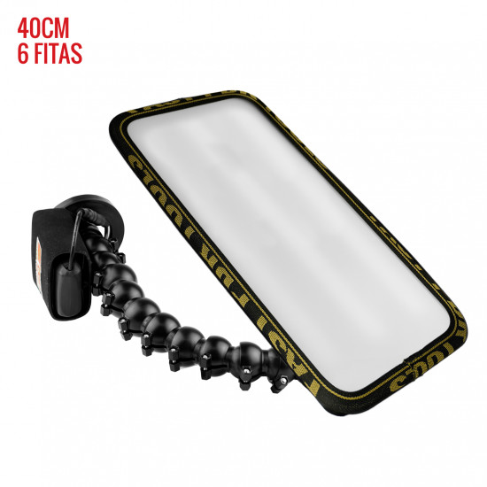 Luminária Street PRO Light (40 cm) 6 fitas com Imã, bateria e suporte lateral Luminária Street PRO Light (40 cm) 6 fitas com Imã, bateria e suporte lateral