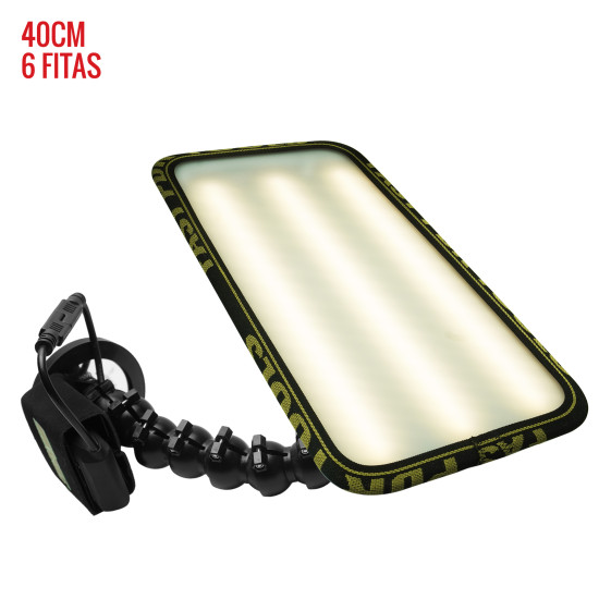 Luminária Street PRO Light (40 cm) 6 fitas com Imã, bateria e suporte lateral