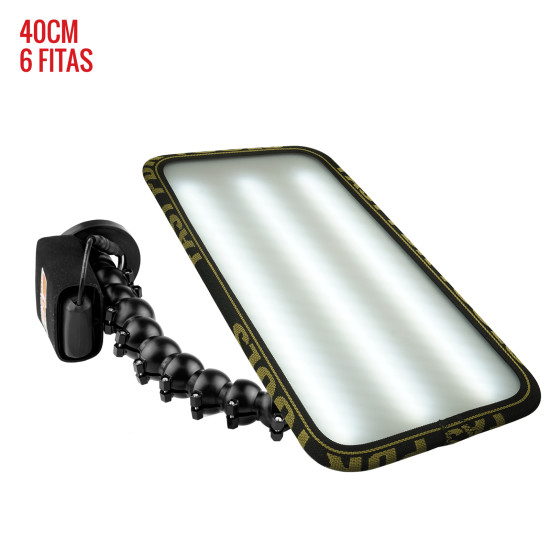 Luminária Street PRO Light (40 cm) 6 fitas com Imã, bateria e suporte lateral