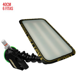 Luminária Street PRO Light (40 cm) 6 fitas com ventosa americana, bateria e suporte lateral Luminária Street PRO Light (40 cm) 6 fitas com ventosa americana, bateria e suporte lateral