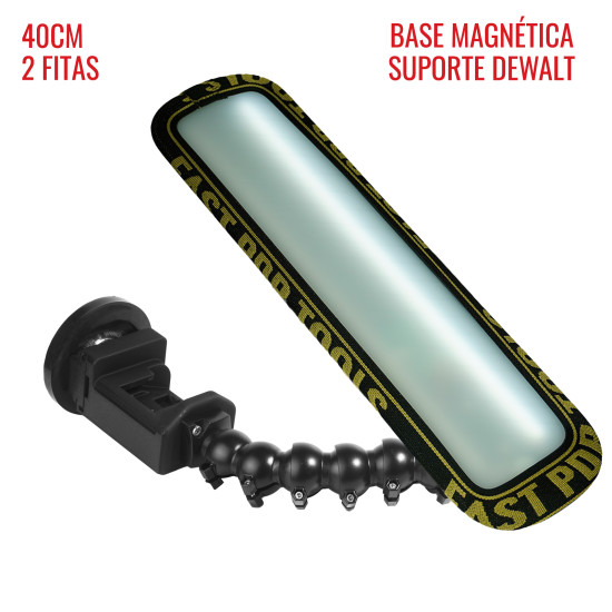 Luminária Slim PRO Light (40 cm) 2 fitas suporte Dewalt 12v com base magnética