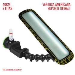 Luminária Slim PRO Light (40 cm) 2 fitas suporte Dewalt 12v com ventosa americana