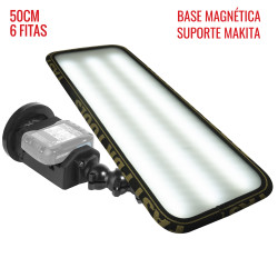 Luminária Hail PRO Light 2.0 (50 cm) 6 fitas suporte Makita 12v com base magnética