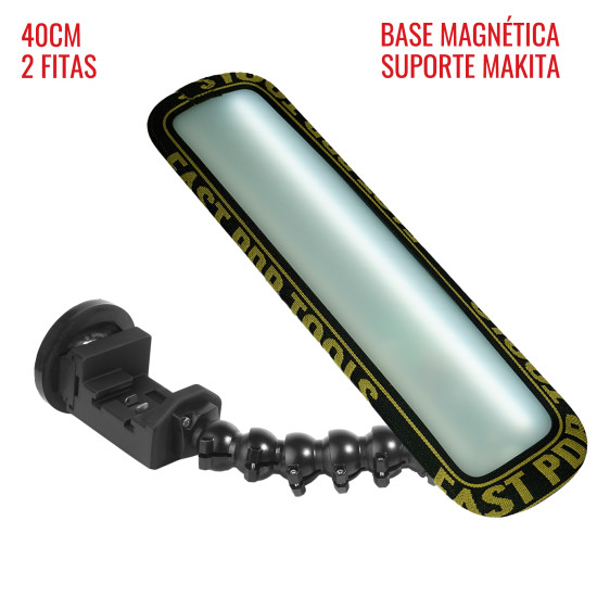 Luminária Slim PRO Light (40 cm) 2 fitas suporte Makita 12v com base magnética