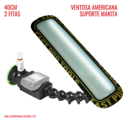 Luminária Slim PRO Light (40 cm) 2 fitas suporte Makita12v com ventosa americana
