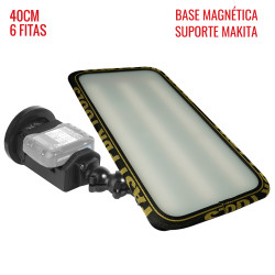 Luminária Street PRO Light (40 cm) 6 fitas suporte Makita 12v com base magnética