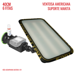 Luminária Street PRO Light (40 cm) 6 fitas suporte Makita12v com ventosa americana