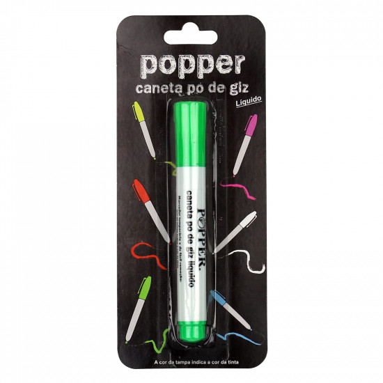 Kit 2 canetas marca lata verde Popper