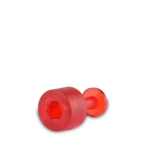 Ventosa Laka redonda lisa vermelha - unidade - 9 mm